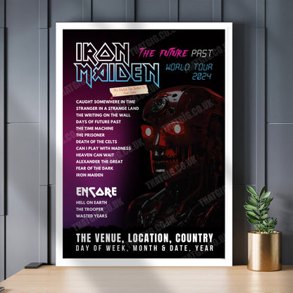 Iron Maiden Setlist Poster - RAC Arena, Perth, Australia - September 1st, 2024