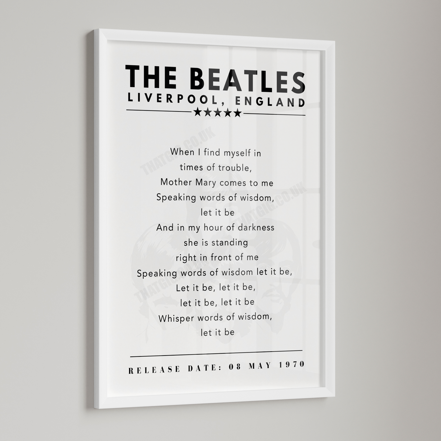 The Beatles Let It Be - Lyric Print Poster