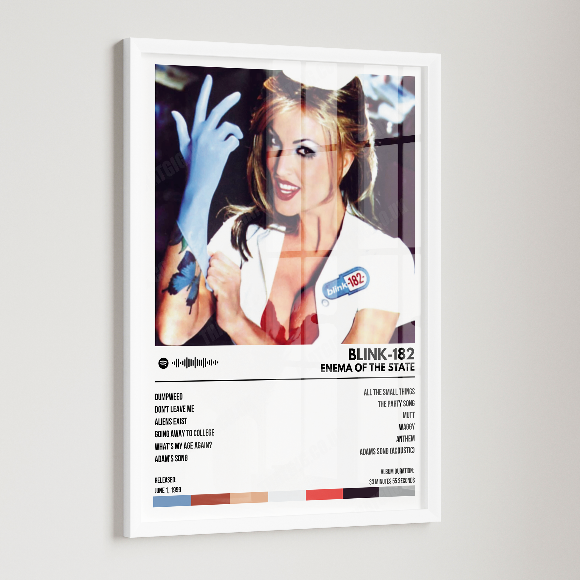 BLINK-182 - Enema Of The State Album Cover Poster - with Complete Tracklist