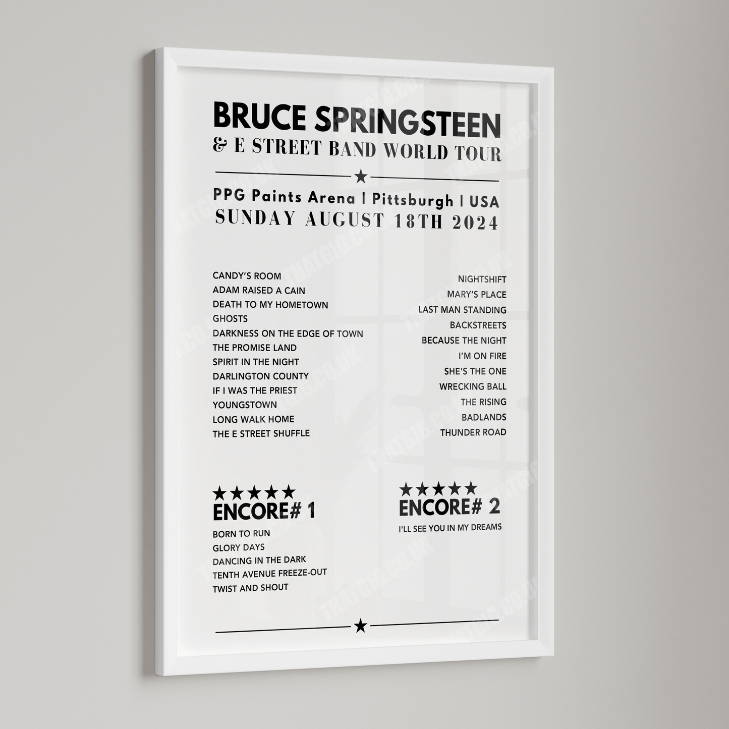 Bruce Springsteen at PPG Paints Arena, Pittsburgh on 18th Aug 2024