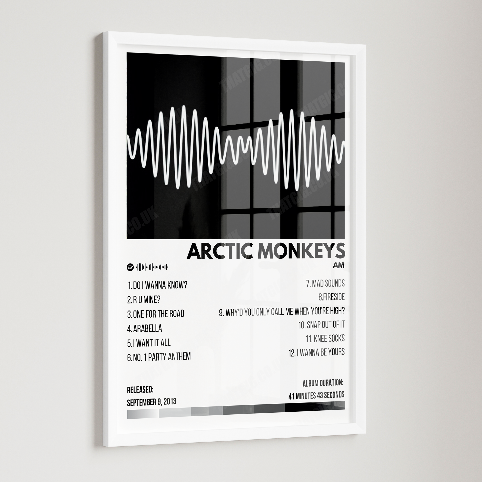 Arctic Monkeys - AM Album Cover Poster - with Complete Tracklist