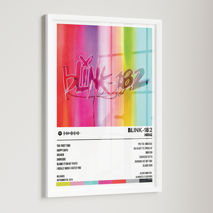 BLINK-182 - Nine Album Cover Poster - with Complete Tracklist