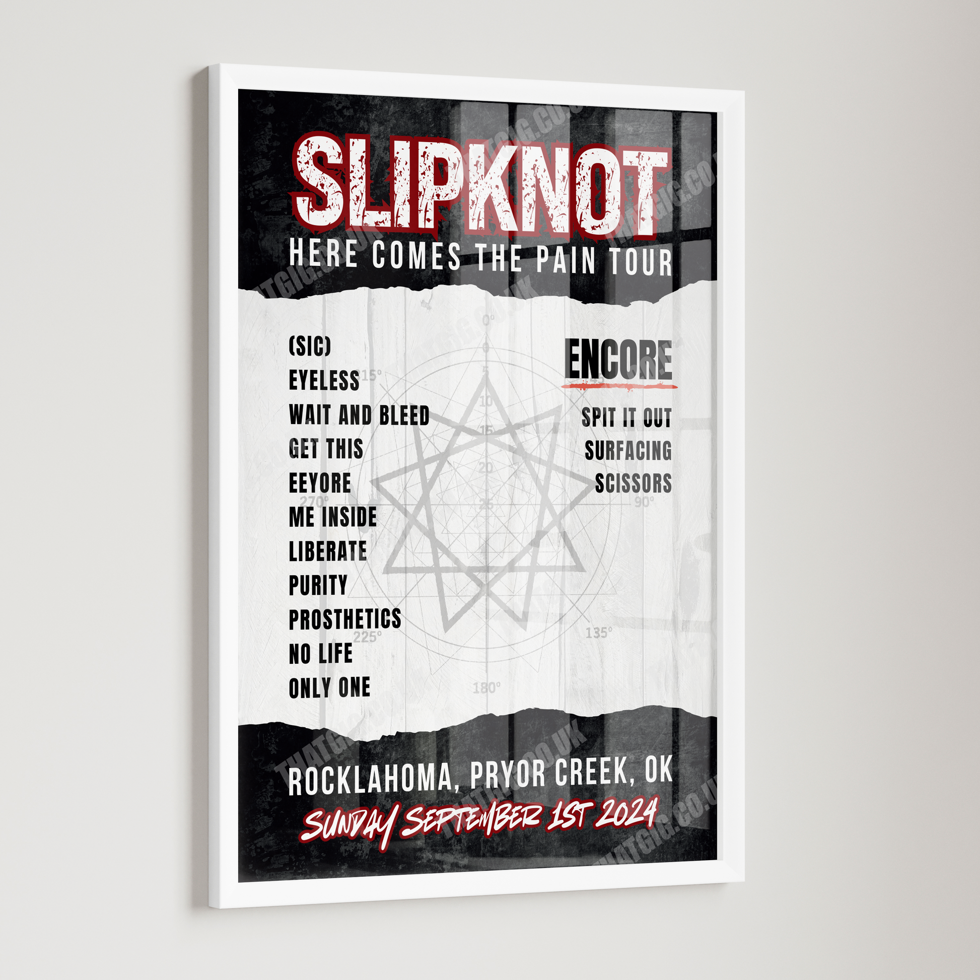 Slipknot Setlist Poster - Rocklahoma, Pryor Creek - September 1st, 2024