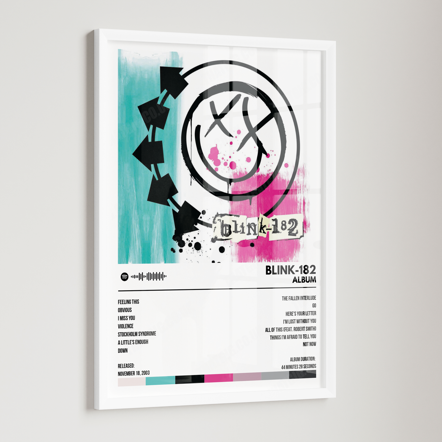 BLINK-182 - "ALBUM" Cover Poster - with Complete Tracklist