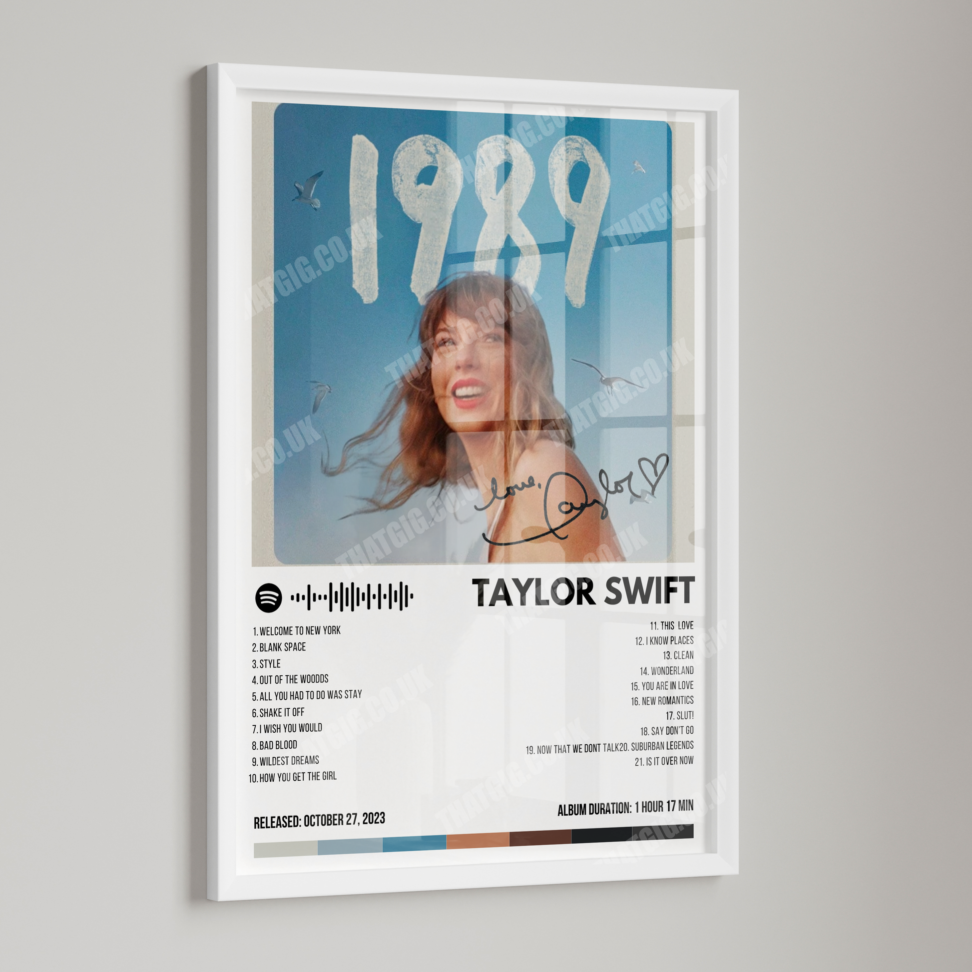 Taylor Swift "Taylor's Version" Album Cover Poster with Complete Tracklist