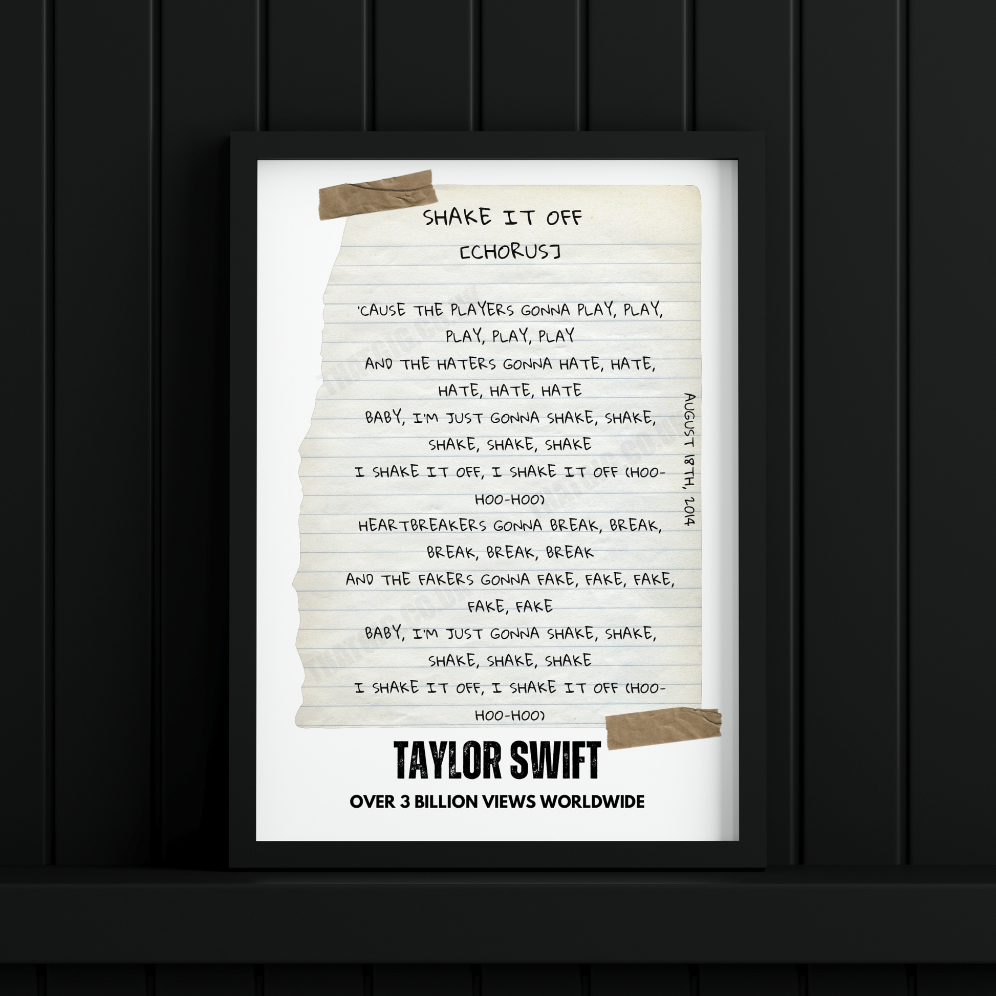 Taylor Swift "Shake It Off" Lyric Poster