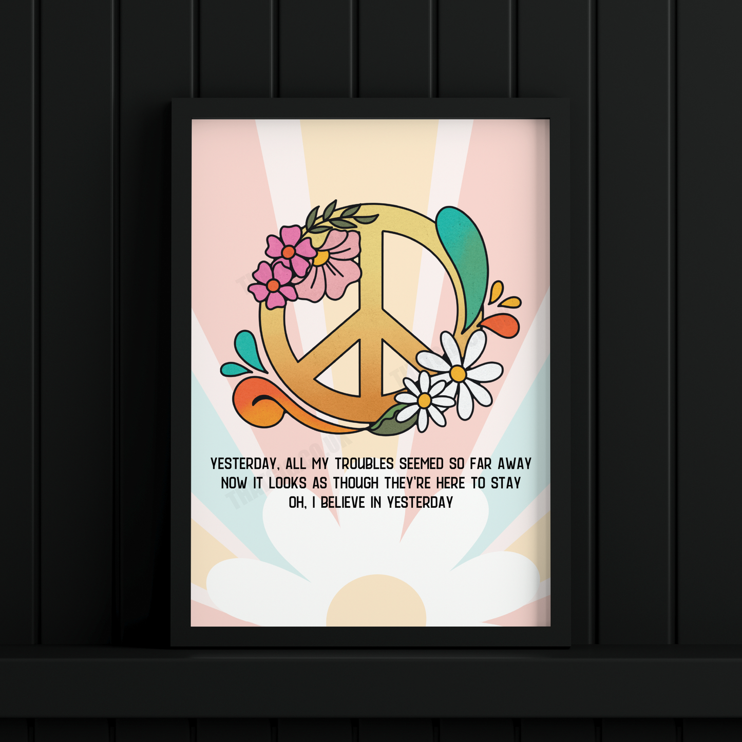 The Beatles - Lyric Print Art - Yesterday