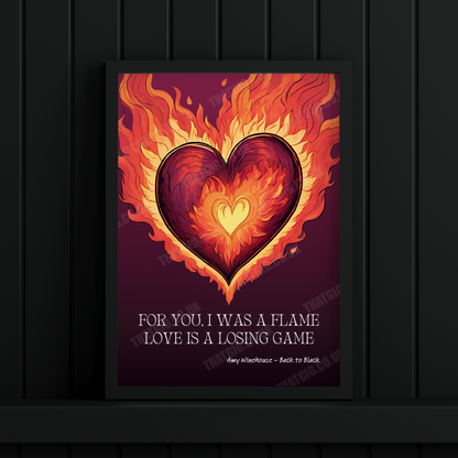 Amy Winehouse "Love Is a Losing Game" Lyric Print Poster