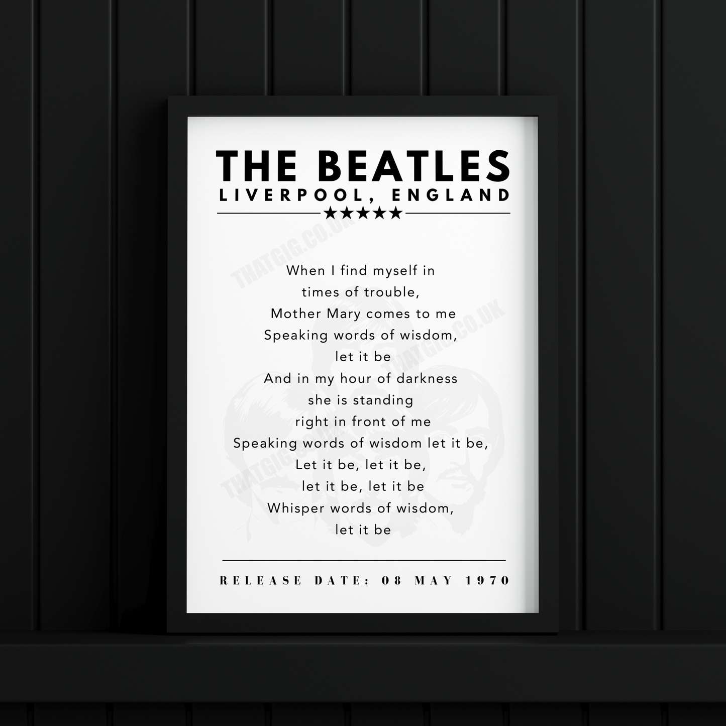 The Beatles Let It Be - Lyric Print Poster