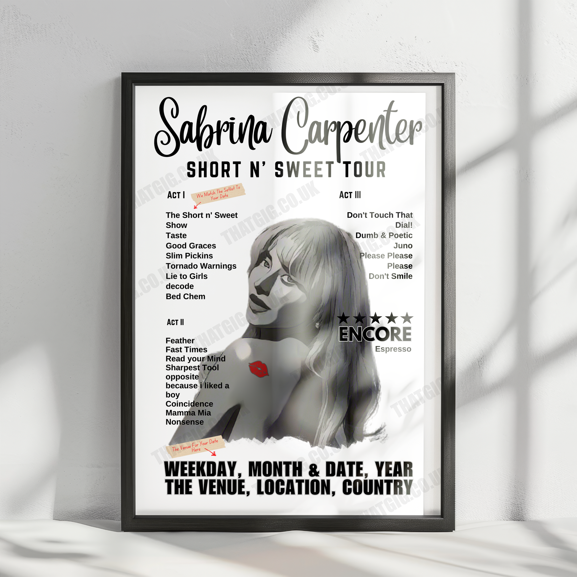 Sabrina Carpenter Setlist Poster - Madison Square Garden, New York - September 29th,