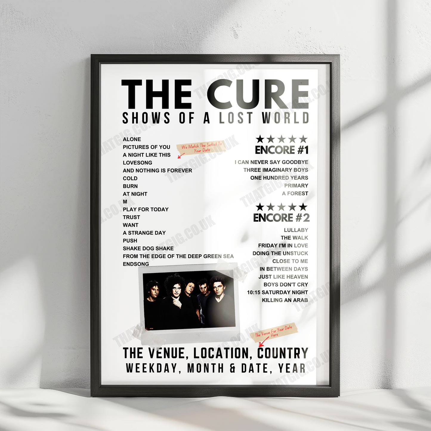 The Cure Setlist Poster - OVO Arena Wembley, London - December 12th, 2022