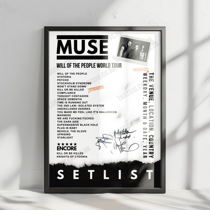 Muse Setlist Poster - Milton Keynes National Bowl - June 25th, 2023