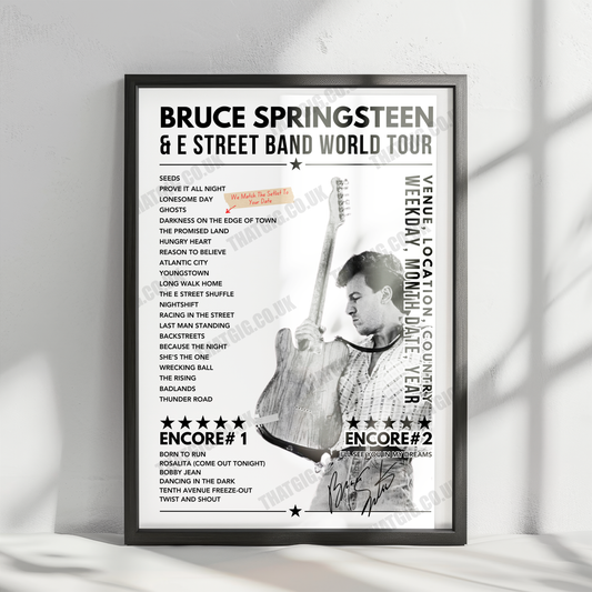 Bruce Springsteen Setlist Poster - Kia Forum, Inglewood, USA - April 7th, 2024