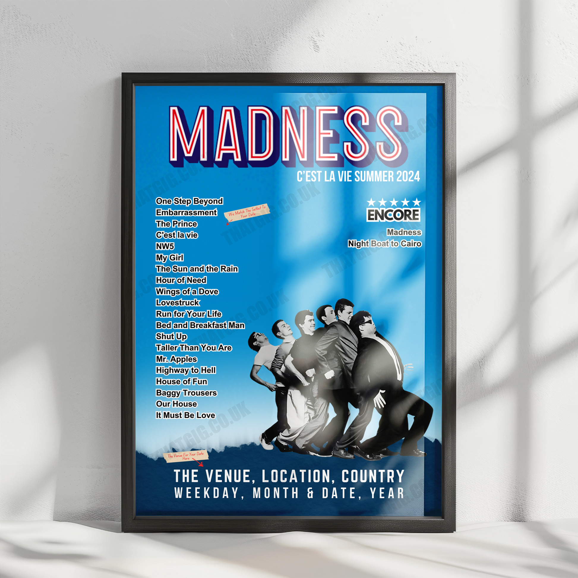 Madness Setlist Poster - Marina Bay Circuit Singapore - September 17th, 2023