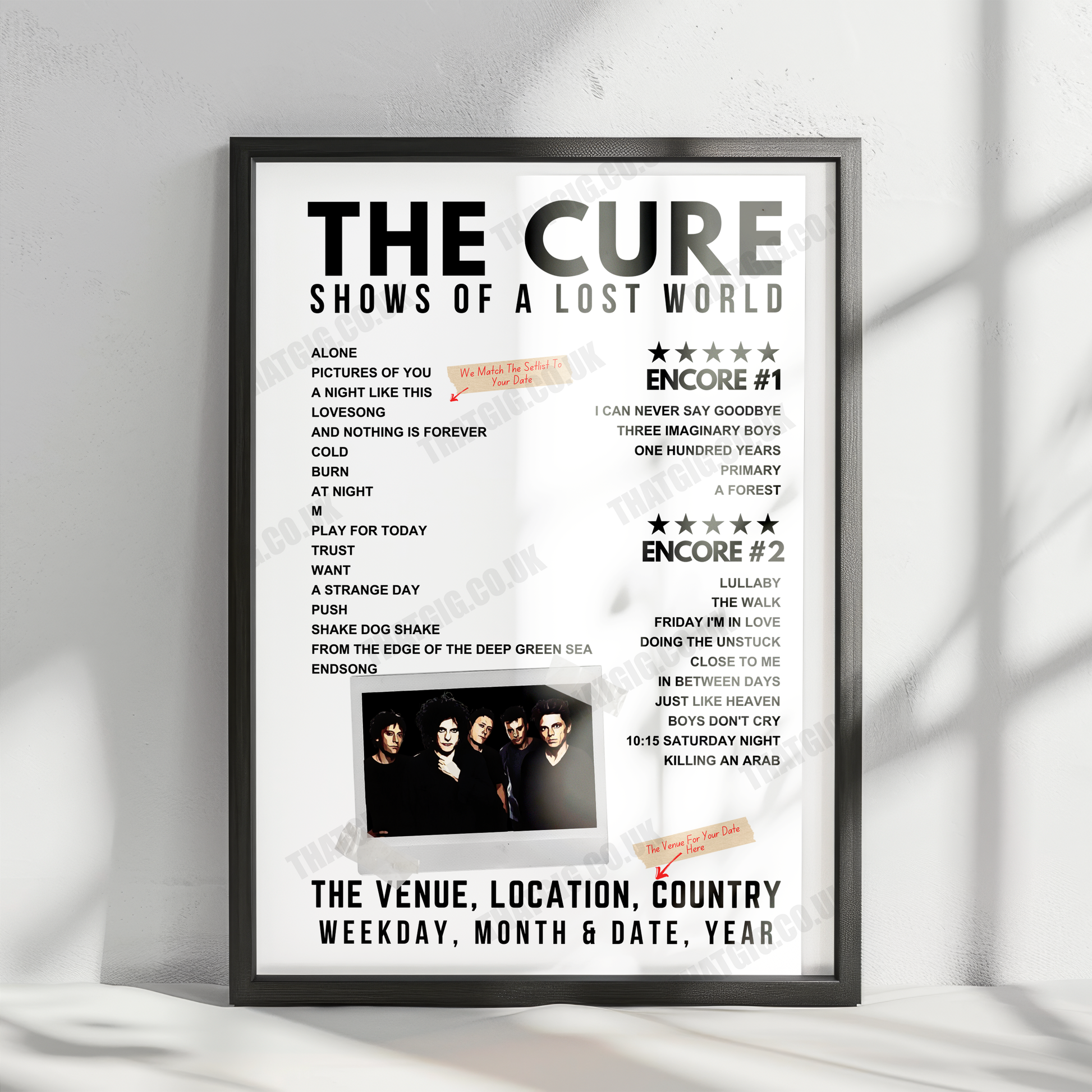 The Cure Setlist Poster - OVO Arena Wembley, London - December 11th, 2022