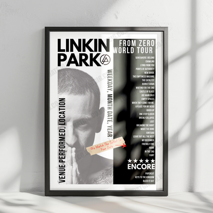 Linkin Park Setlist Poster - O2 Academy Brixton, London - July 4th, 2017