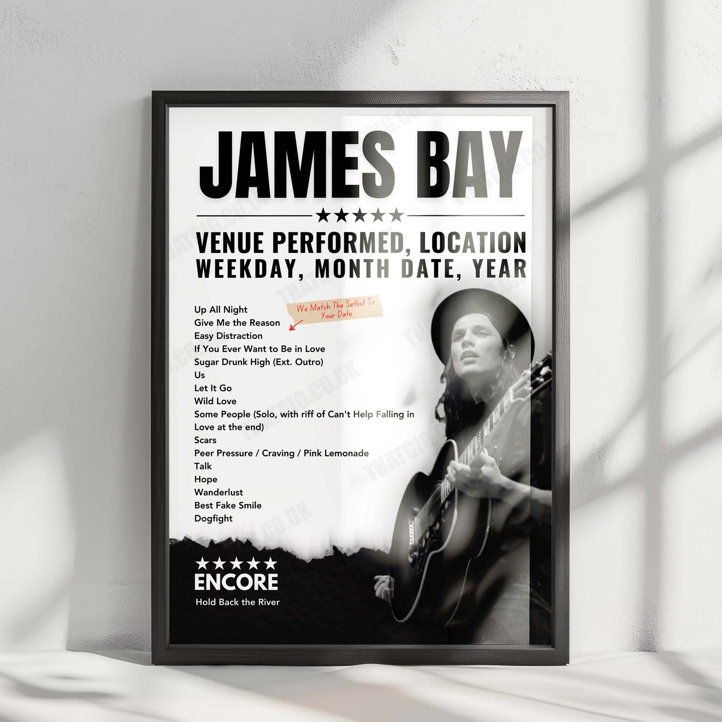 James Bay Setlist Poster - Columbiahalle Berlin - January 19th, 2025