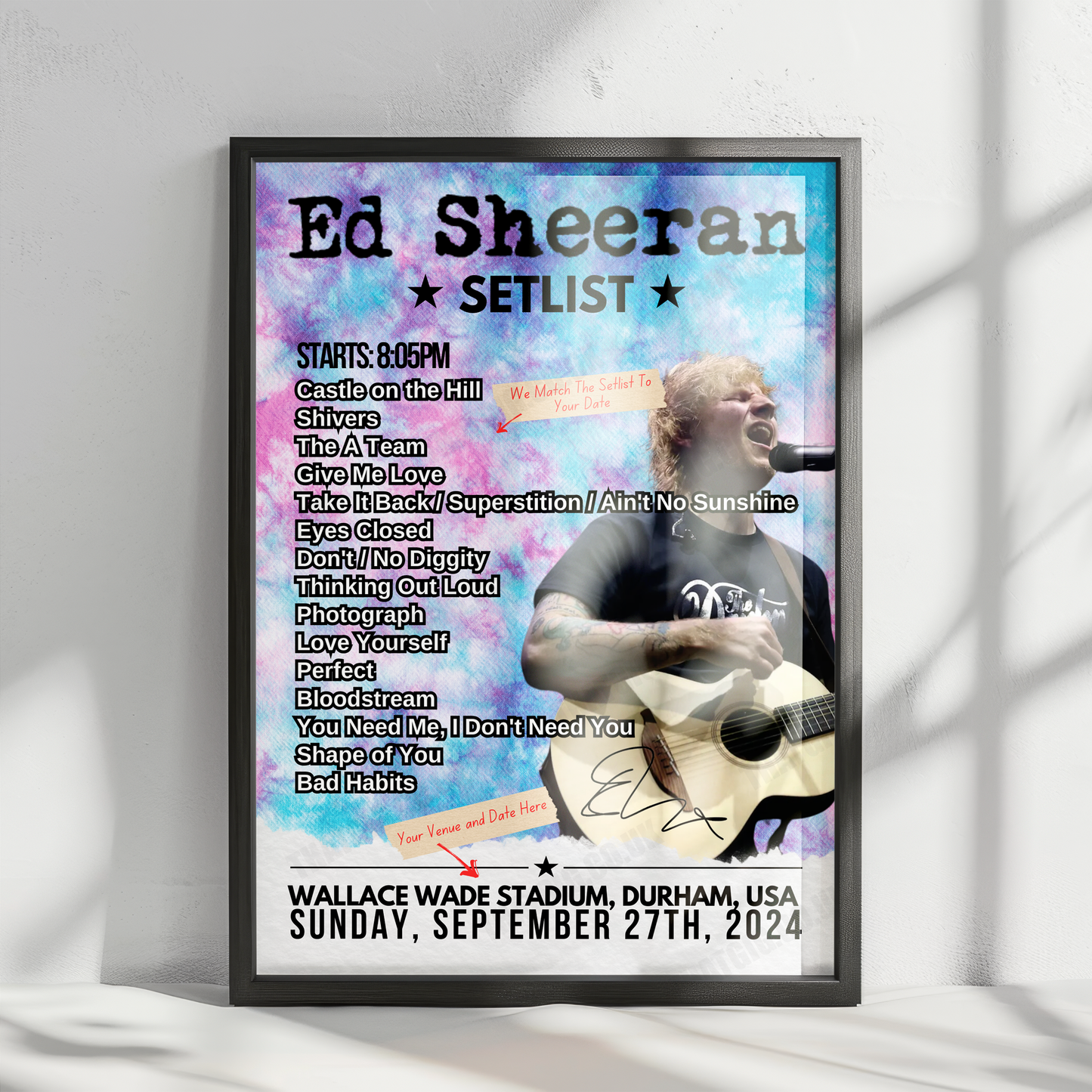 Ed Sheeran Setlist Poster - Royal Albert Hall - November 19th, 2023