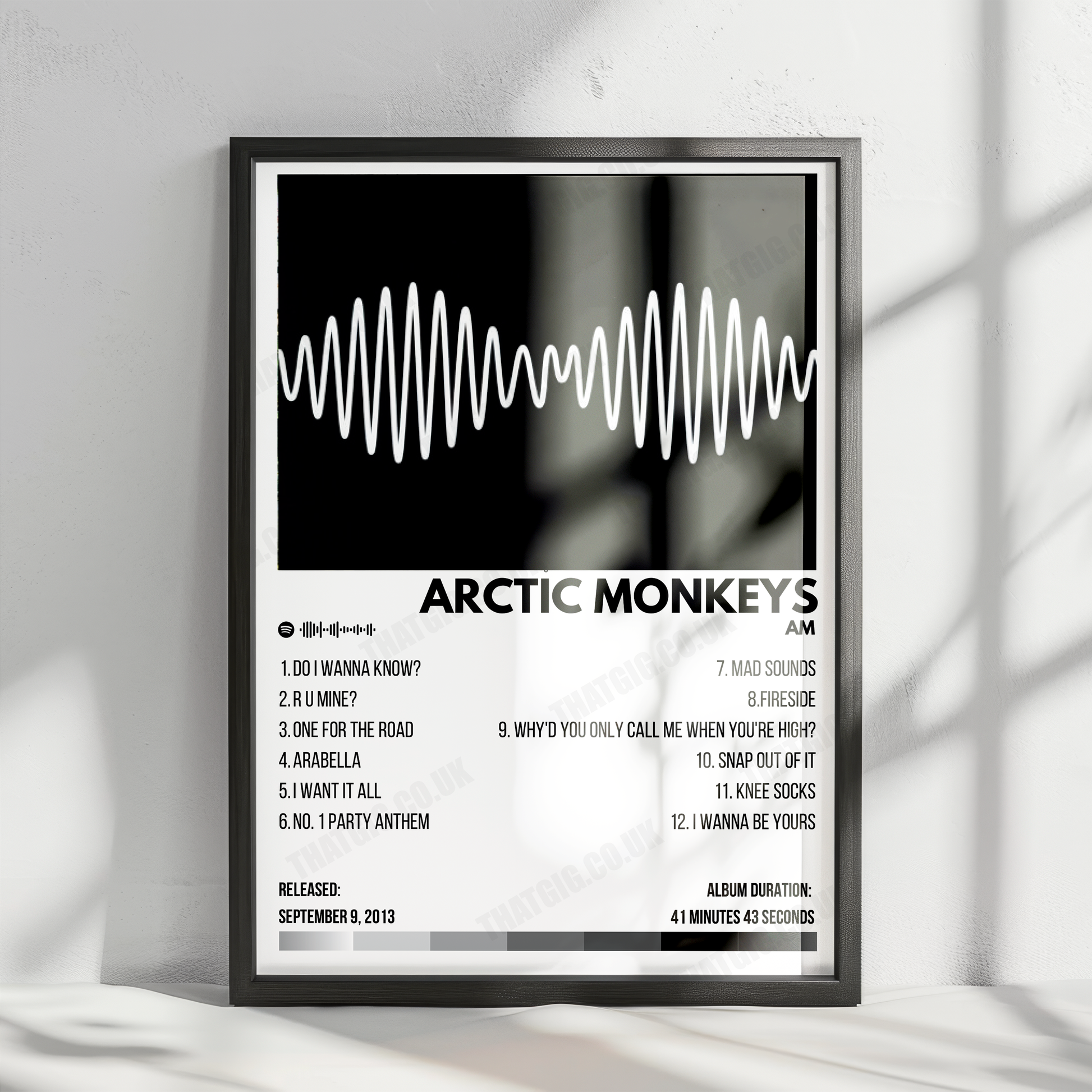 Arctic Monkeys - AM Album Cover Poster - with Complete Tracklist