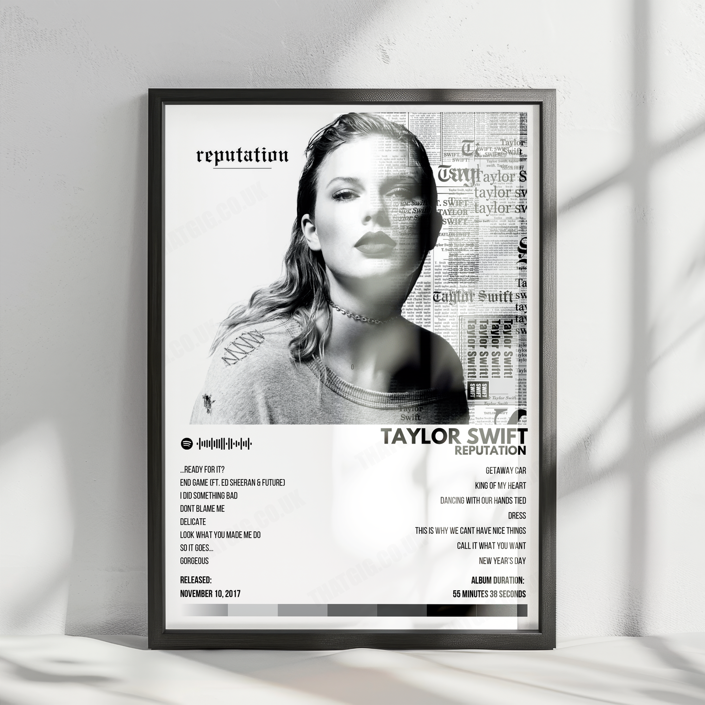 Taylor Swift - Reputation Album Cover Poster - with Complete Tracklist