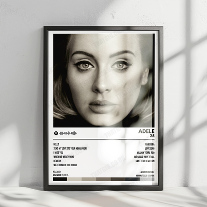 Adele - 25 Album Cover Poster - with Complete Track list