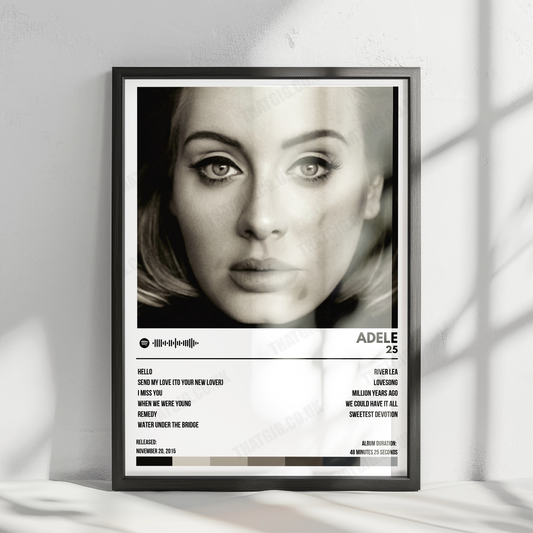 Adele - 25 Album Cover Poster - with Complete Track list