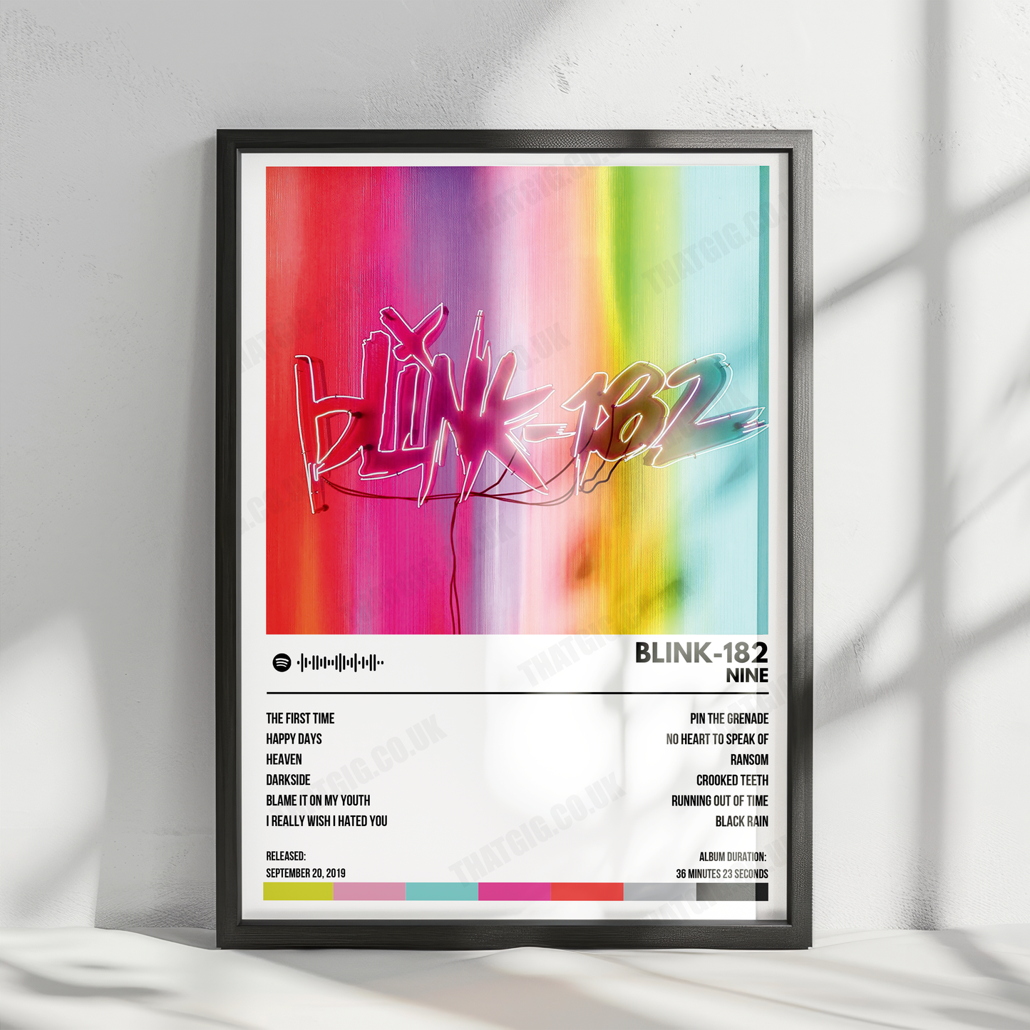 BLINK-182 - Nine Album Cover Poster - with Complete Tracklist