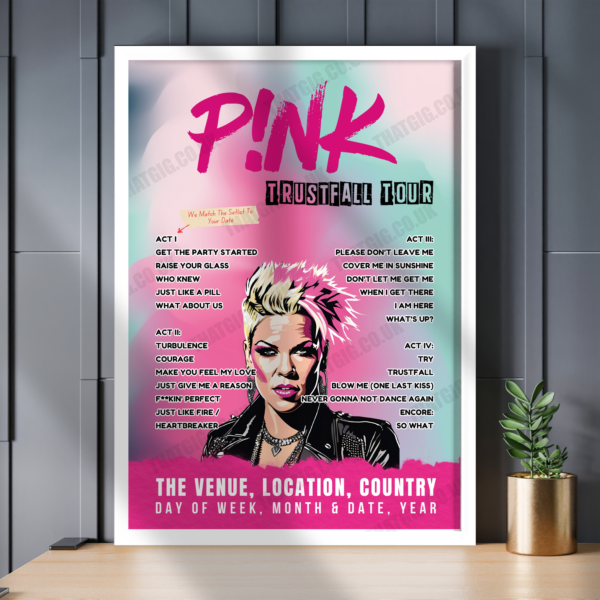 P!nk Setlist Poster - Madison Square Garden New York - November 5th, 2023