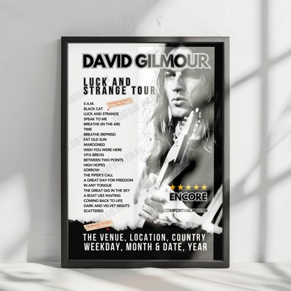 David Gilmour Setlist Poster - Royal Albert Hall, London, England - October 15th, 2024