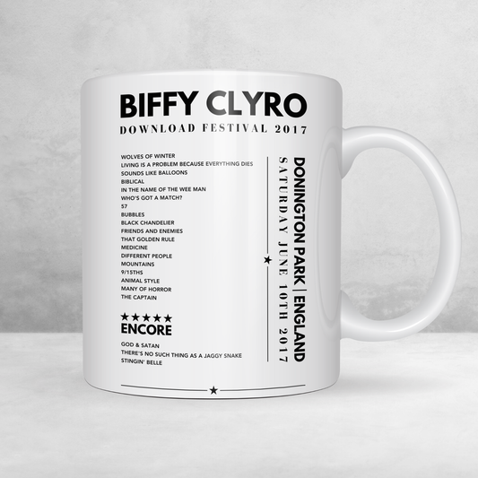 Biffy Clyro Setlist Mug- at Donington Park, Download Festival, England, June 10th, 2023