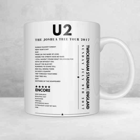 U2 Setlist Mug - Twickenham Stadium, England on July 9th 2017