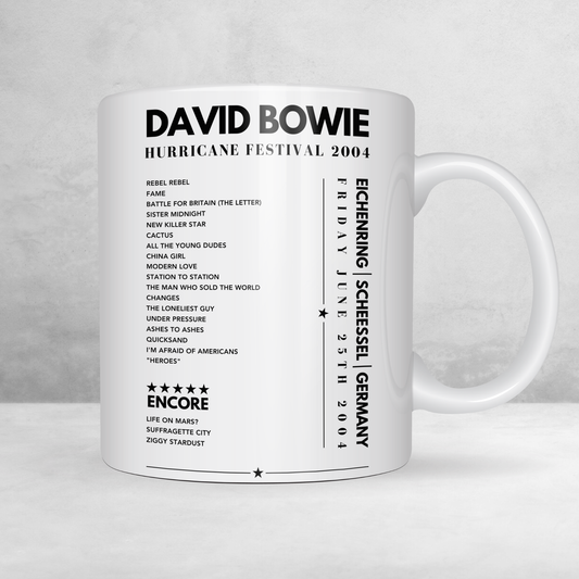 David Bowie Setlist Mug - Eichenring, Germany on June 25th 2004