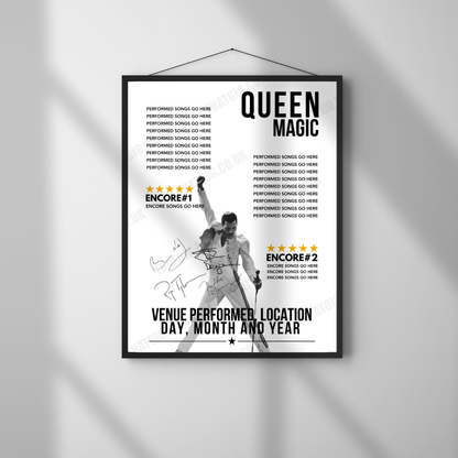 Queen Setlist Poster - Request a Custom Setlist - Any Gig, Ever