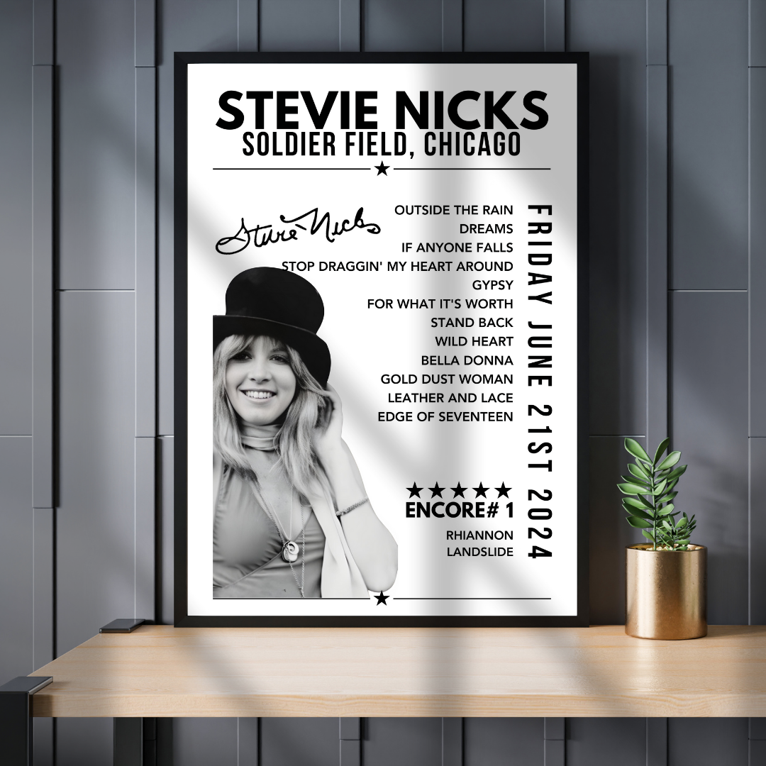 Stevie Nicks Setlist Poster - Soldier's Field, Chicago - June 21st, 2024