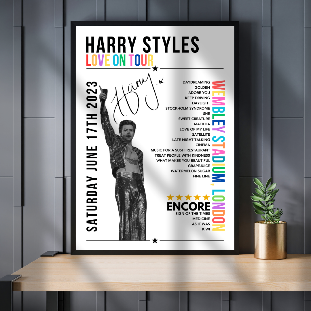 Harry Styles Setlist Poster - Wembley Stadium, London - June 17th, 2023