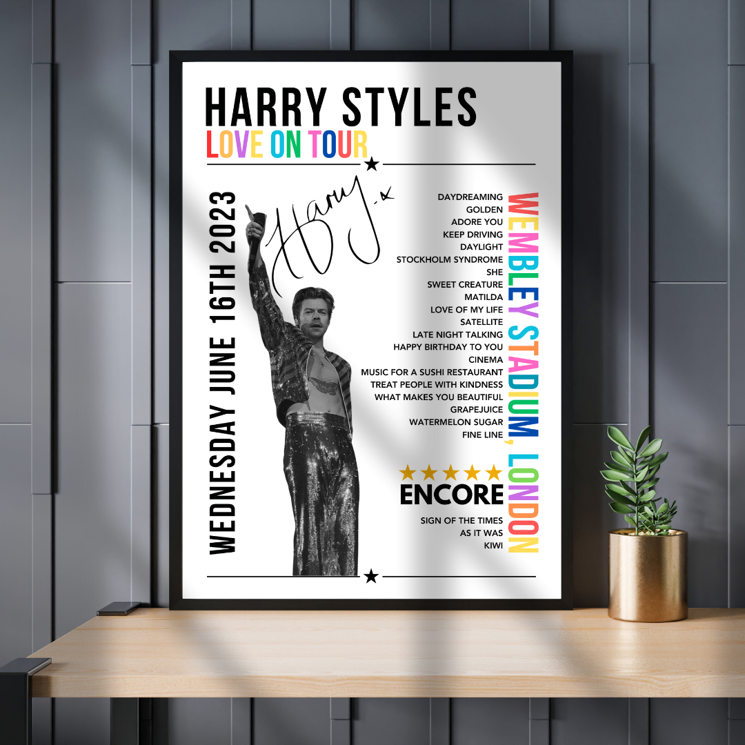 Harry Styles Setlist Poster - Wembley Stadium, London - June 14th, 2023