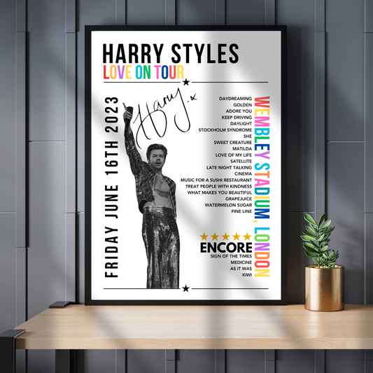 Harry Styles Setlist Poster - Wembley Stadium, London - June 16th, 2023